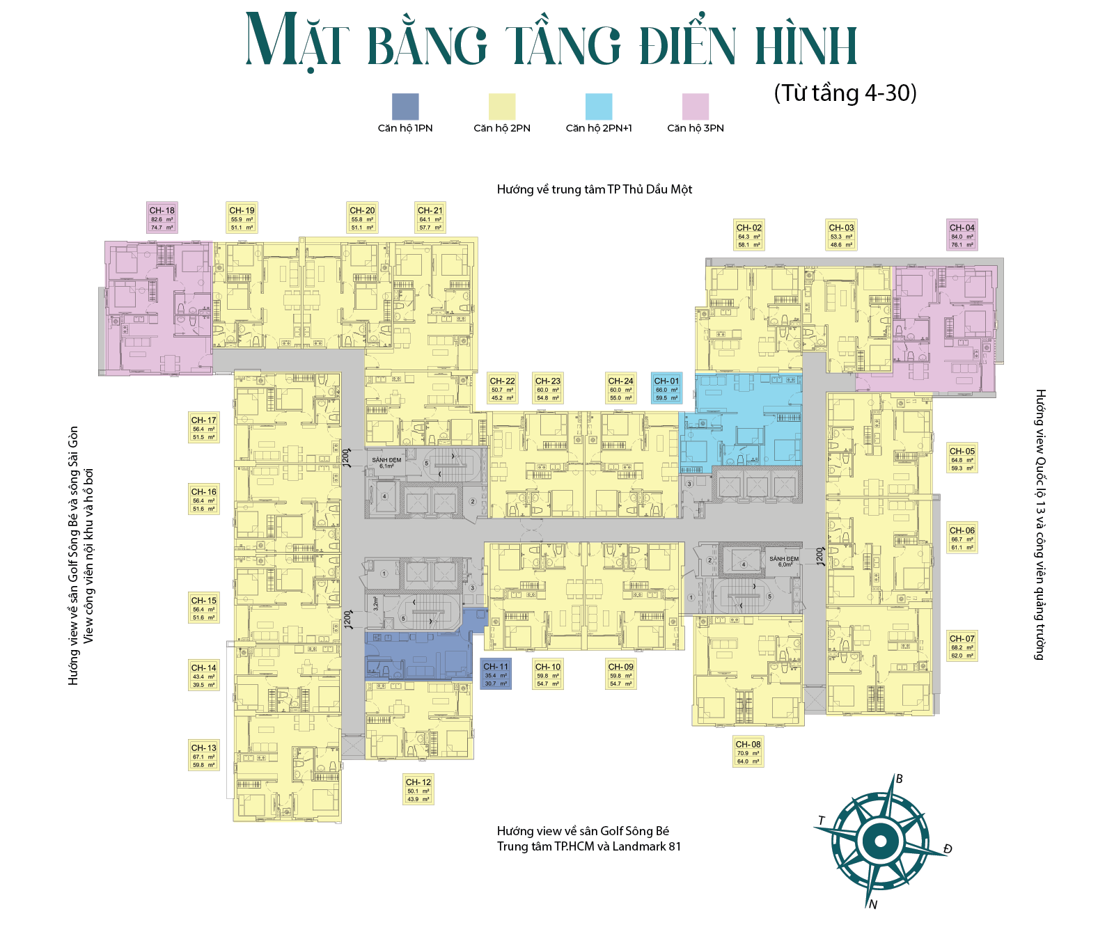 Mat bang tang dien hinh can ho Diamond Boulevard